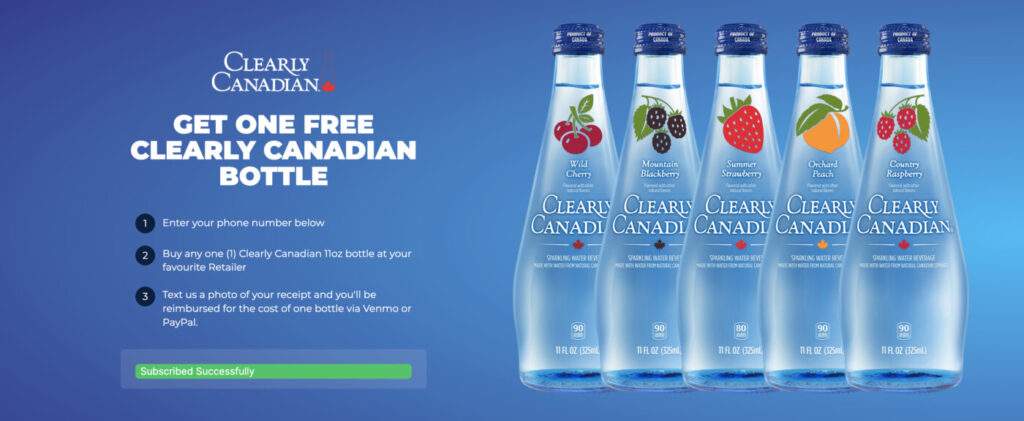 Free Clearly Canadian Sparkling Water Beverage